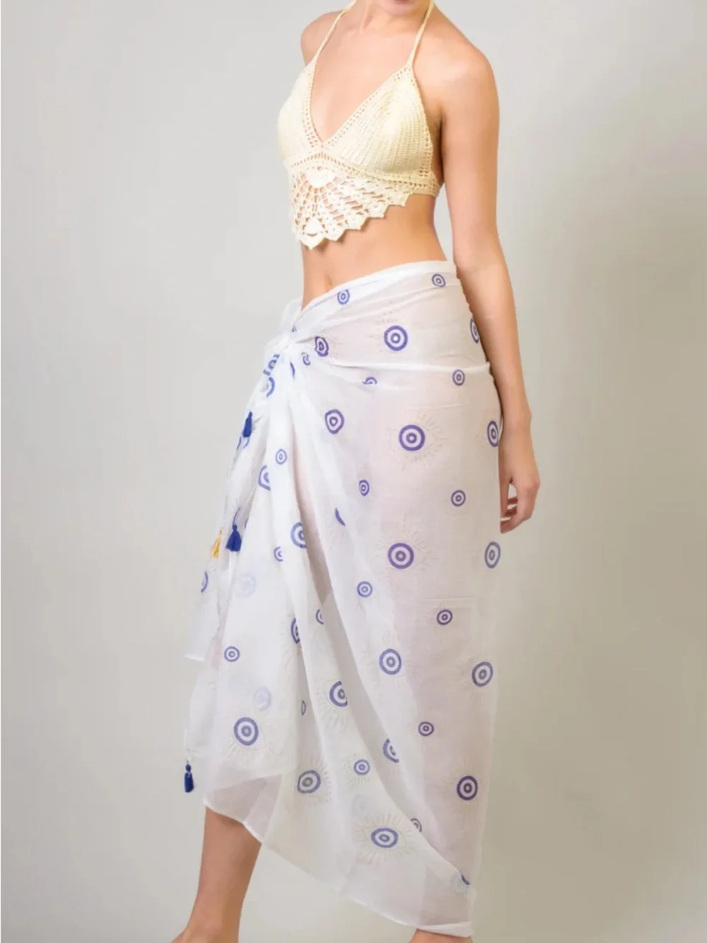 Evil Eye Scatf/Sarong with Blue Evil Eye